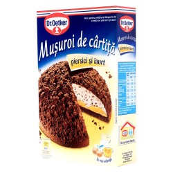 Mix pentru Prajitura Musuroi de Cartita, Piersici si Iaurt, Dr. Oetker, 366 g, Prajitura Musuroi de Cartita, Prajitura Dr. Oetker, Prajitura Musuroi cu Piersici si Iaurt, Musuroi de Cartita Preparare Rapida, Musuroi Cartita