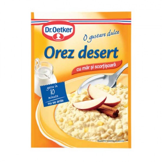 Orez Desert cu Mar si Scortisoara DR. OETKER, 124 g, Desert de Orez, Budinca de Orez, Budinca de Orez cu Mar si Scortisoara, Desert de Orez cu Mar si Scortisoara, Budinca de Orez Dr. Oetker, Desert de Orez cu Lapte, Desert de Orez cu Mar si Scortisoara