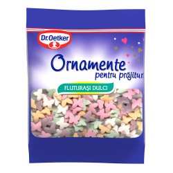 Ornamente Colorate pentru Prajituri DR. OETKER, Zahar, 30 g, Fluturasi Dulci, Ornamente de Zahar, Ornamente pentru Deserturi, Fluturi de Zahar pentru Prajituri, Ornamente pentru Dulciuri, Ornamente pentru Decor Deserturi, Fluturi Colorati pentru Deserturi