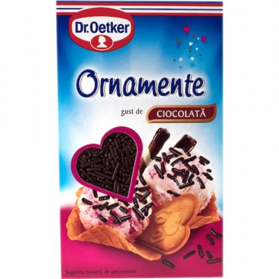 Ornamente pentru Prajituri DR. OETKER, Ciocolata, 80 g, Ornamente de Ciocolata, Ornamente pentru Deserturi, Ornamente de Ciocolata pentru Prajituri, Ornamente pentru Dulciuri, Ornamente pentru Decor Deserturi, Ornamente de Cioclata pentru Dulciuri