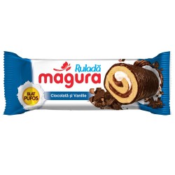 Prajitura Rulada Magura cu Ciocolata si Vanilie, 35 g, 24 Buc/Set, Rulada cu Ciocolata si Vanilie, Rulada cu Ciocolata, Prajitura Rulada cu Ciocolata si Vanilie, Rulada Magura, Prajitura Magura cu Ciocolata si Vanilie
