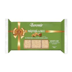 Tort cu Nuci Boromir, 250 g, Prajitura cu Nuci, Prajituri Boromir, Prajituri Ambalate, Prajituri cu Nuci, Torturi cu Nuci, Prajituri Portionate, Tort Ambalat, Tort Portionat, Tort Boromir, Tort Prajitura