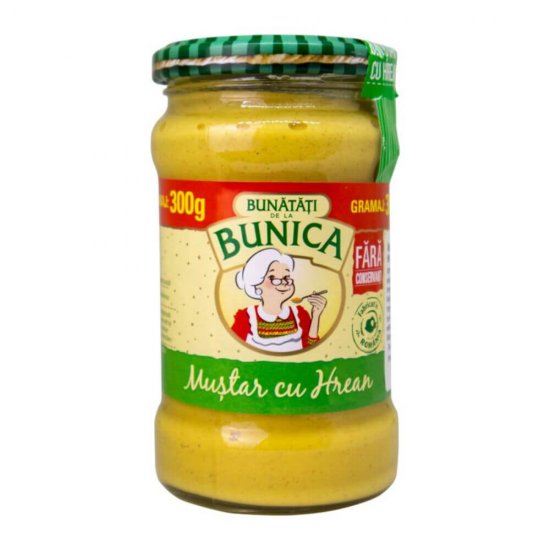 Mustar cu Hrean Bunatati de la Bunica, 300 g, Mustar Bunica, Mustar cu Hrean Bunica, Bunatati de la Bunica Mustar cu Hrean, Bunica Mustar cu Hrean, Mustar de la Bunica, Mustar cu Hrean de la Bunica, Mustar 300 g, Mustar Borcan, Mustar la Borcan