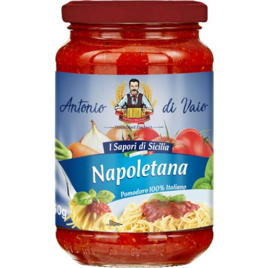 Sos pentru Paste Antonio Di Vaio Napoletana, 350g, Sos Paste, Sos cu Rosii, Sos pentru Paste, Sos Paste Antonio Di Vaio, Sos Napoletana pentru Paste, Sos Paste Fara Carne, Sos Paste Napoletana, Sos Pentru Paste Gata Preparat