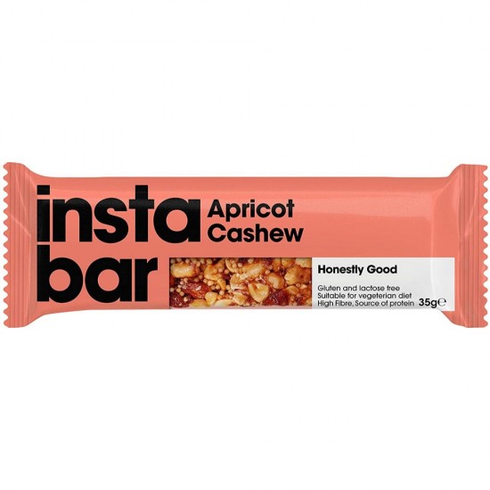 Baton cu Caise si Caju Instabar Apricot Cashew, 35 g, Batoane cu Caise si Caju, Batoane cu Caju, Baton cu Caju, Baton cu Caju si Caise, Baton Organic, Baton Vegetarian, Baton Fara Gluten, Batoane Vegetariene, Batoane Fara Gluten