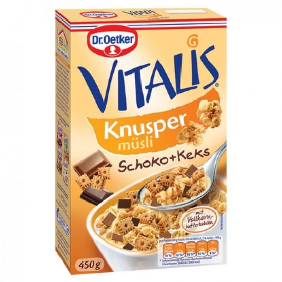 Musli Crocant Ciocolata si Biscuiti Dr. Oetker Vitalis, 450 g, Musli Ciocolata Vitalis, Vitalis Musli Ciocolata si Biscuiti, Vitalis Knusper Musli Schoko Keks, Musli Vitalis Dr. Oetker, Cereale Dr. Oetker, Cereale Vitalis, Cereale cu Ciocolata si Biscuiti