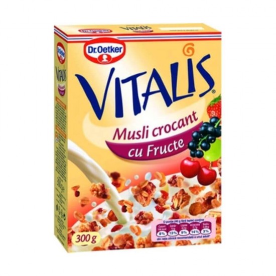 Musli Crocant cu Fructe Dr. Oetker Vitalis, 300 g, Musli cu Fructe, Musli Vitalis Dr. Oetker, Cereale Dr. Oetker, Cereale Vitalis, Cereale cu Fructe, Cereale Crocante cu Fructe, Cereale Dr. Oetker, Musli Mic Dejun, Cereale Mic Dejun