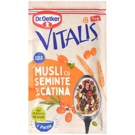 Musli Catina si Seminte Dr. Oetker Vitalis, 41 g, Musli Catina si Seminte Vitalis, Plic Vitalis Musli Catina si Seminte, Plic Musli Vitalis Dr. Oetker, Plic Cereale Dr. Oetker, Plic Cereale Vitalis, Cereale cu Catina si Seminte, Musli Mic Dejun