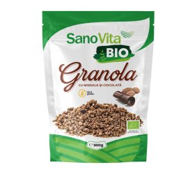 Granola cu Migdale si Ciocolata Sano Vita Bio 300g, Granola Sano Vita, Granola Bio, Granola cu Migdale si Ciocolata Bio, Granola, Granola fara Gluten, Granola Bio Sano Vita, Granola Bio cu Alune