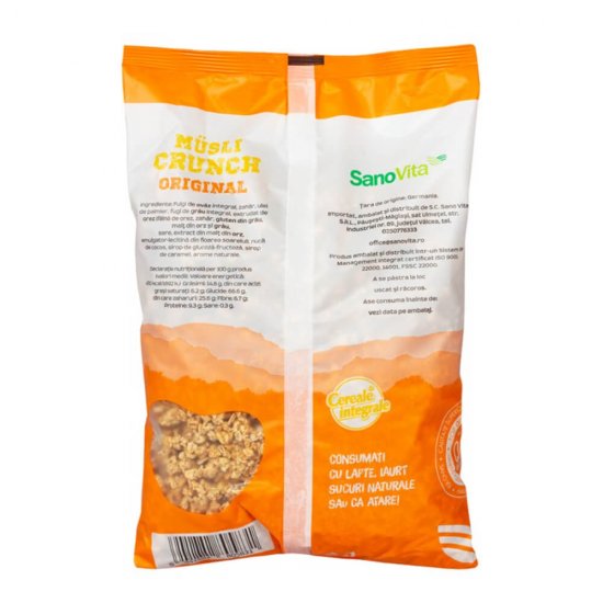 Musli Crunch Sano Vita 500g, Musli, Musli Sano Vita, Musli Sano Vita Crunch, Cereale Musli, Musli Cereale, Cereale Musli Sano Vita, Musli SanoVita, Musli cu Fructe, Musli cu Fructe Sano Vita, Cereale Musli cu Fructe