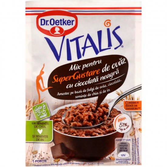 Super Gustare de Ovaz Vitalis cu Ciocolata Dr.Oetker, 61g, Ovaz, Ovaz Instant, Mix Gustare, Ovaz Vitalis, Ovaz Dr.Oertker, Ovaz cu Ciocolata, Gustare Sanatoasa, Gustare Mix, Gustare Mix Dr. Oetker