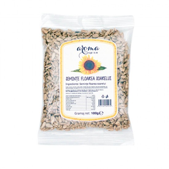 Seminte de Floarea Soarelui Aroma Spice, 12 Pachete x 100g, Seminte de Floarea Soarelui, Seminte Crude de Floarea Soarelui, Seminte de de Floarea Soarelui Albe, Seminte