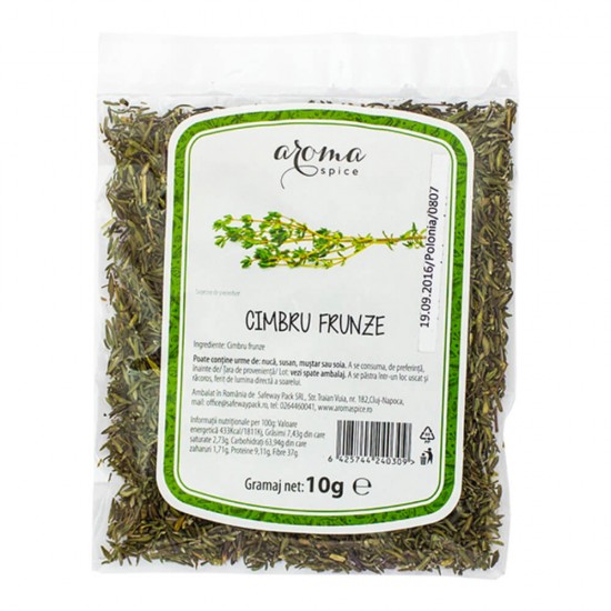 Cimbru Frunze AROMA Spice, 10 Plicuri x 10 g, Frunze de Cimbru, Cimbru Condiment, Frunze de Cimbru pentru Mancaruri, Cimbru Frunze pentru Gatit, Frunze de Cimbru Aroma Spice, FrunzeCimbru pentru Gatit, Frunze Uscate de Cimbru, Frunze de Cimbru Uscate