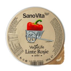 Pasta Vegetala din Linte Rosie si Ardei Sano Vita, 100g, Pate Tartinabil, Pate Vegetal, Pate Vegetal Tartinabil, Pate Sano Vita, Pateu Tartinabil Sano Vita, Pateu Vegetal din Linte, Pasta Vegetala, Pasta Vegetala din Linte, Pasta Vegetala Sano Vita