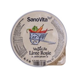 Pasta Vegetala din Linte Rosie si Ardei Picant Sano Vita, 100g, Pate Tartinabil, Pate Vegetal, Pate Vegetal Tartinabil, Pate Sano Vita, Pateu Tartinabil Sano Vita, Pateu Vegetal din Linte, Pasta Vegetala, Pasta Vegetala din Linte, Pasta Vegetala Sano Vita