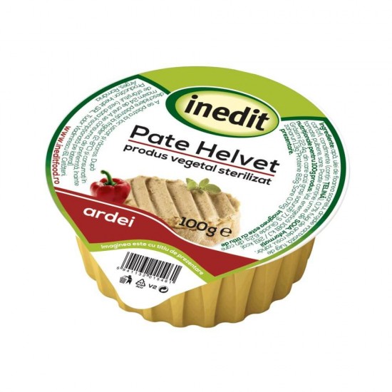 Pate Vegetal cu Ardei Inedit Helvet, 100 g, Pateuri Vegetale, Inedit Helvet Pateuri, Helvet Pate Vegetal cu Ardei, Pateuri Vegetale de Post, Pateuri Vegetale cu Legume