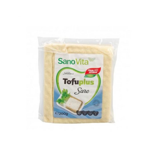 Tofuplus cu Sare  Sano Vita, 200g, Branza Vegetala Classica, Branza Tofu Simpla cu Sare, Branza Tofu Sano Vita, Branza Tofu Ieftina