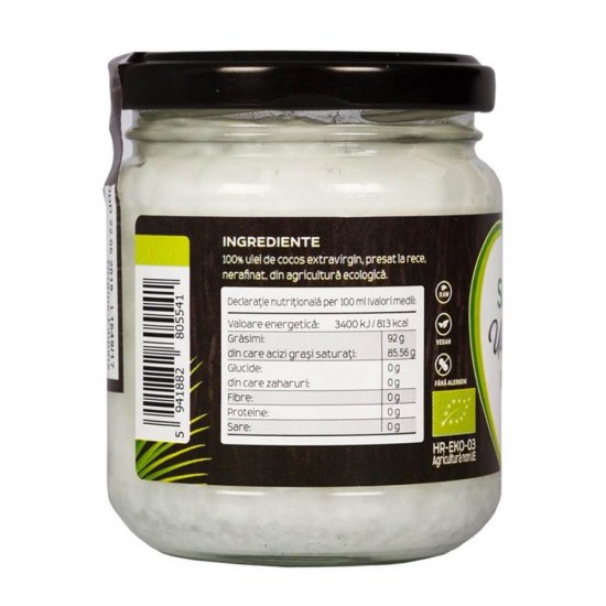 Ulei de Cocos Extravirgin Sano Vita Eco, 200 ml, Ulei Cocos, Ulei Extravirgin de Cocos, Ulei Ecologic de Cocos, Ulei Natural de Cocos, Ulei Vegan de Cocos, Ulei Crud de Cocos, Ulei Cocos Natural, Ulei Bio de Cocos, Ulei Bio Cocos, Ulei Pur de Cocos