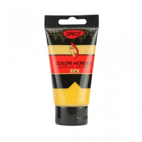 Vopsea Acril Galben Ocru DACO, 75 ml, Tempera Acrilica, Culori Acrilice, Vopsea Acrilica, Tempera Acril, Vopsele Acrilice, Vopsea Culoare Galben Ocru, Acril, Acril Galben Ocru, Culori Acril