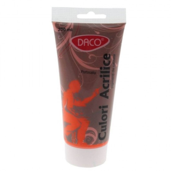 Vopsea Acril DACO Portocaliu, 200 ml, Tempera Acrilica, Culori Acrilice, Vopsea Acrilica, Vopsele Acrilice, Tempera Acril, Vopsea Portocalie, Acrilica Portocalie, Acril Culoare Portocaliu, Culori pentru Pictat, Culori Pictura, Culori pentru Desen