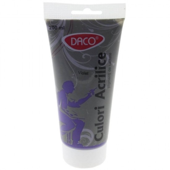 Vopsea Acril DACO Violet, 200 ml, Tempera Acrilica, Culori Acrilice, Vopsea Acrilica, Vopsele Acrilice, Tempera Acril, Vopsea Violet, Acrilica Violet, Acril Culoare Violet, Culori pentru Pictat, Culori Pictura, Culori pentru Desen