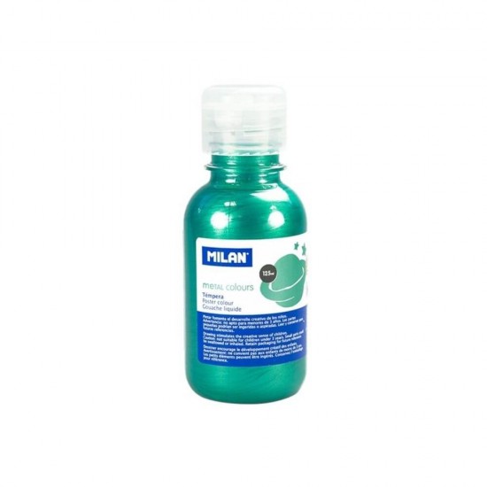 Vopsea Tempera MILAN, 125 ml, Verde Metalizat, Tempera Lichida, Tempera 125 ml, Culori Metalizate Tempera 125 ml, Vopsea Tempera, Vopsele Tempera, Acuarele Tempera, Culori Tempera, Vopsea Pictura, Tempera Acuarele, Culoare Tempera, Culori pentru Pictura