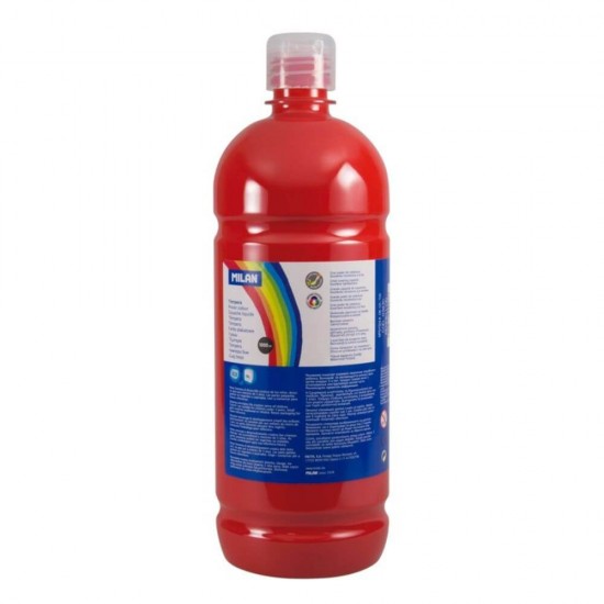 Tempera MILAN, 1000 ml, Vopsea Rosu Vermilion, Tempera Rosie, Tempera 1L, Vopsea Tempera, Vopsele Tempera, Acuarele Tempera, Culori Tempera, Vopsea Pictura, Tempera Lichida, Culori Tempera 1L, Tempera la Bidon