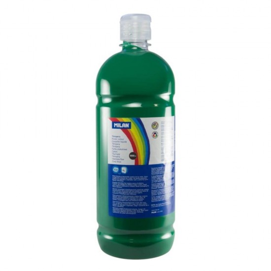 Tempera MILAN, 1000 ml, Vopsea Verde Inchis, Tempera Verde Inchis, Tempera Verde 1L, Vopsea Tempera, Vopsele Tempera, Acuarele Tempera, Culori Tempera, Vopsea Pictura, Tempera Lichida, Culori Tempera 1L, Tempera la Bidon