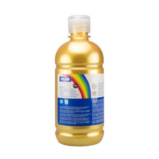 Vopsea Tempera MILAN, 500 ml, Aurie, Tempera Lichida, Tempera 500 ml, Culori Tempera 500 ml, Vopsea Tempera 500 ml, Vopsele Tempera, Acuarele Tempera, Culori Tempera, Vopsea Pictura, Tempera Acuarele, Culoare Tempera, Culori pentru Pictura