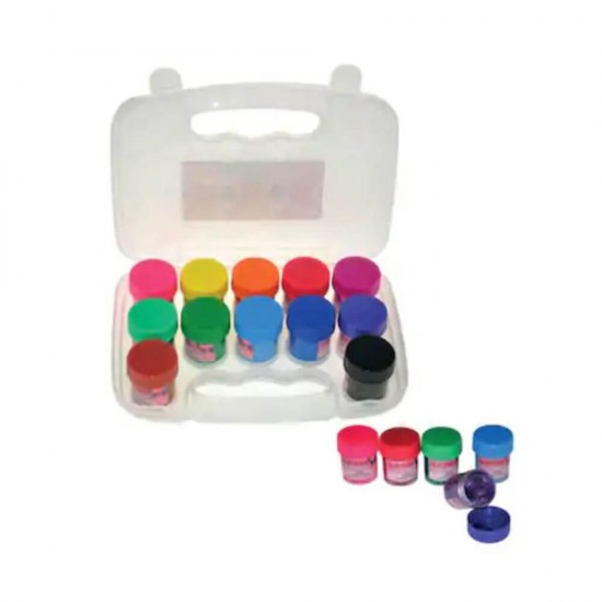 Vopsea Tempera Glitter DACO, 12 Culori/Set, 20 ml/Tub, Multicolor,  Set Tempera, Acuarele Tempera, Tempera Acuarele, Tempera cu Sclipici, Culori Tempera cu Glitter, Culoare Tempera, Tempera, Acuarele, Culori Tempera, Vopsele Tempera, Culori pentru Pictura