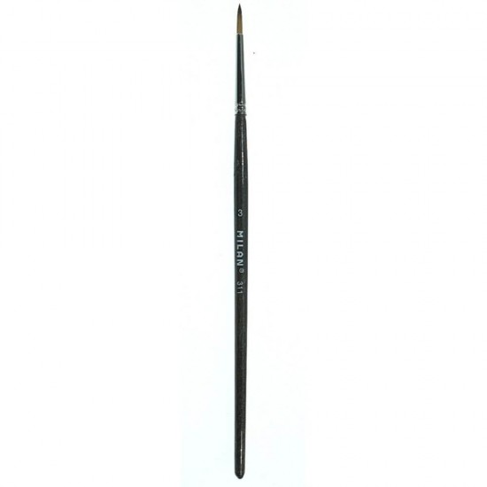 Pensula MILAN Seria 311, Numarul 3, Varf Rotund, Par Sintetic, Pensule MILAN, Pensule pentru Pictura, Rechizite, Pensule Desen, Pensule cu Varf Rotund, Pensule Desen cu Par Sintetic, Pensule Rotunde, Materiale Pictura