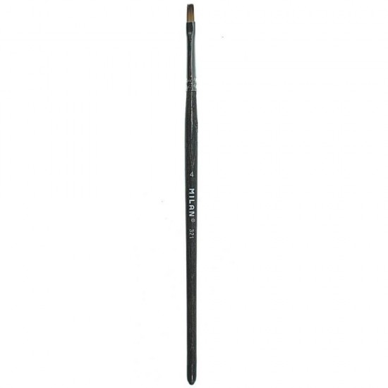 Pensula MILAN Seria 321, Numarul 4, Varf Lat, Par Sintetic, Pensule MILAN, Pensule pentru Pictura, Rechizite, Pensule Desen, Pensule cu Varf Lat, Pensule Desen cu Par Sintetic, Pensule Late, Materiale Pictura
