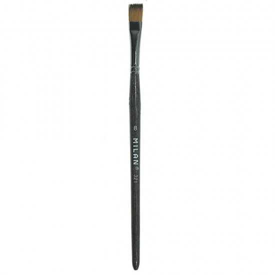 Pensula MILAN Seria 321, Numarul 8, Varf Lat, Par Sintetic, Pensule MILAN, Pensule pentru Pictura, Rechizite, Pensule Desen, Pensule cu Varf Lat, Pensule Desen cu Par Sintetic, Pensule Late, Materiale Pictura