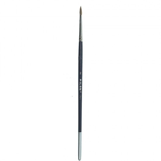 Pensula MILAN Seria 711, Numarul 2, Varf Rotund, Par Sintetic, Pensule MILAN, Pensule pentru Pictura, Rechizite, Pensule Desen, Pensule cu Varf Rotund, Pensule Desen cu Par Sintetic, Pensule Rotunde, Materiale Pictura
