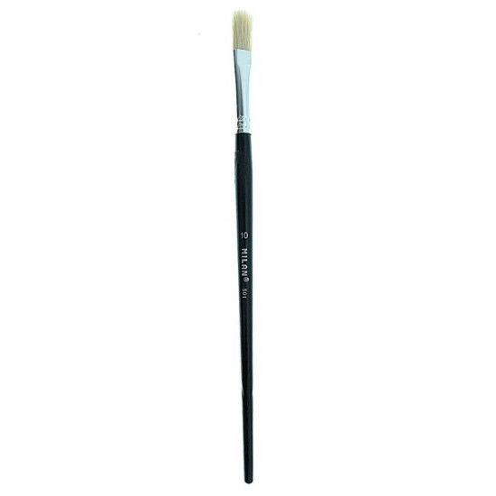Pensula MILAN Seria 501, Numarul 10, Varf Drept, Par Porc, Pensule MILAN, Pensule pentru Pictura, Rechizite, Pensule Desen, Pensule cu Varf Drept, Pensule Desen cu Par Porc, Pensule cu Varfuri Drepte, Materiale Pictura