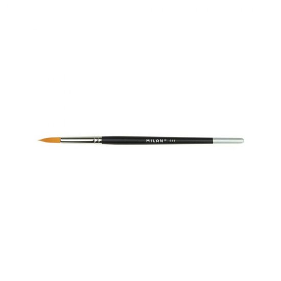 Pensula Milan Seria 611, Numarul 14, Varf Rotund, Par Sintetic, Pensule Milan, Pensule Pictura, Penson Pictura, Pensoane Pictura, Pensule pentru Pictura, Pensula Subtire, Pensule Desen, Pensule cu Varf Rotund, Pensule Desen cu Par Sintetic