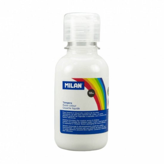 Vopsea Tempera Milan, 125 ml, Alb, Tempera Lichida, Tempera 125 ml, Culori Albe Tempera 125 ml, Vopsea Tempera, Vopsele Tempera, Acuarele Tempera, Culori Tempera, Vopsea Pictura, Tempera Acuarele, Culoare Tempera, Culori pentru Pictura