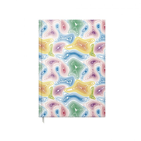 Agenda A5 Nedetata Artpress, Colorful Waves, 100 File, Coperta Buretata Lucioasa, Multicolor, 80 g/m²
