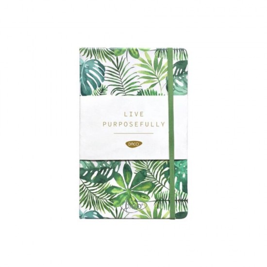Agenda Dictando Nedatata DACO Live Purposefully, 160 File, 13x20.5 cm, Format A6, 70 g/m², cu Elastic, Multicolor, Agenda Nedatata cu Elastic, Agende cu 160 de Foi, Agenda cu Model si 160 File, Agende de Birou cu 160 File, Agenda de Birou cu Elastic