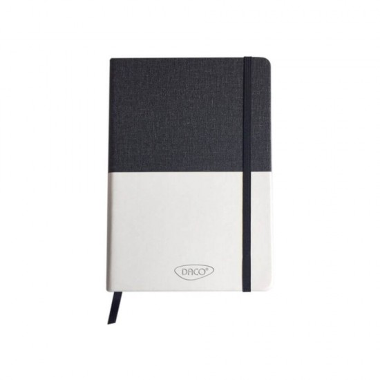 Agenda Dictando Nedatata DACO, 160 File, 14.2x21 cm, Format A5, 70 g/m², Imitatie de Piele/Textil, Alb/Negru, Agenda Nedatata, Agende Birou cu 160 de Foi, Agenda Office cu 160 File, Agende Office de Birou cu 160 File, Agenda Simpla de Birou