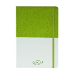 Agenda Dictando Nedatata DACO, 160 File, 10.5x14.8 cm, Format A6, 70 g/m², Imitatie de Piele/Textil, Alb/Verde, Agenda A6 Nedatata, Agende Birou cu 160 de Foi, Agenda Office cu 160 File, Agende Office de Birou cu 160 File, Agenda Simpla de Birou