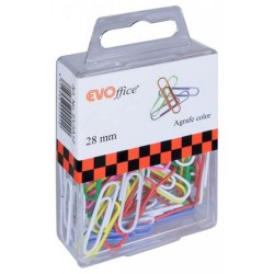 Agrafe Metalice Colorate EVOffice 28 mm, 100 Buc/Bax Plastic - Clipsuri Hartie  Agrafe Metalice Colorate EVOffice 28 mm, 100 Buc/Bax Plastic - Clipsuri Hartie