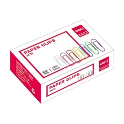 Cutie 100 Agrafe de Birou DELI Essential, Colorate, 33 mm, Agrafe pentru Hartie, Agrafe Hartie, Agrafe pentru Documente, Agrafe pentru Foi de Hartie, Agrafe Coli de Hartie, Agrafe de Birou, Agrafe Birou pentru Hartie, Agrafe Hartie pentru Birou