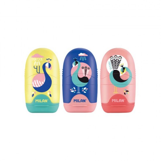 Set 16 Ascutitori Peakcock Milan, cu Radiera, Diverse Modele