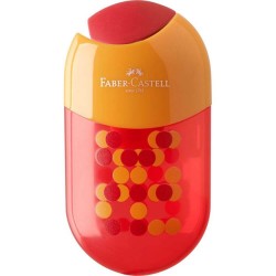 Ascutitoare cu Radiera Faber-Castell Two Tone, Rosu, Ascutitoare Faber Castell Two Tone, Radiera Faber Castell Two Tone, Ascutitori Faber Castell, Radiere Faber Castell, Ascutitoare Colorata, Ascutitori Colorate, Ascutitoare Rosie Faber Castell