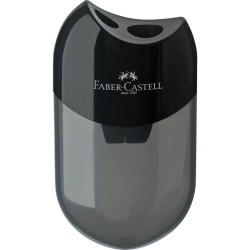 Ascutitoare Dubla cu Container Faber-Castell, Negru, Ascutitoare Faber Castell, Ascutitoare Dubla Faber Castell, Ascutitori Faber Castell, Ascutitoare Neagra, Ascutitori Negre, Ascutitoare Faber Castell Neagra, Rechizite Faber Castell