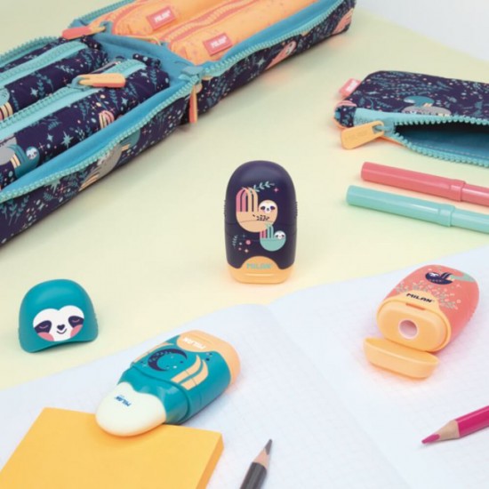 Set 16 Ascutitori Cuddle Milan, cu Radiera, Diverse Culori