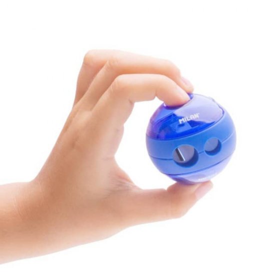 Ascutitoare Milan Sphere Dubla Mecanica cu Container, Plastic, Accesorii Scoala, Rechizite Scolare, Rechizite Scolare Milan, Ascutitoare Dubla Ieftina, Ascutitoare Dubla Scoala, Ascutitoare pentru Creioane, Ascutitoare Dubla Creioane