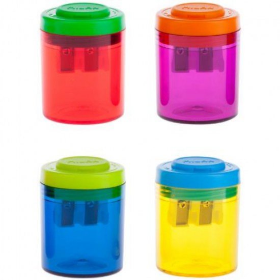 Ascutitoare Dubla cu Container Milan Collection, Accesorii Scoala, Rechizite Scolare, Rechizite Scolare Milan, Ascutitoare Dubla Ieftina, Ascutitoare Dubla Scoala, Ascutitoare pentru Creioane, Ascutitoare Dubla Creioane