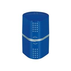 Ascutitoare Tripla cu Container Faber-Castell Grip 2001, Albastra, Ascutitori, Faber-Castell Ascutitori, Faber-Castell Grip 2001 Ascutitoare Creioane, Ascutitori Plastic pentru Scoala, Ascutitori Scoala, Ascutitori Creioane, Ascutitoare de Birou
